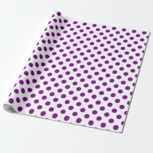 Papier Cadeau Pois violets et blancs