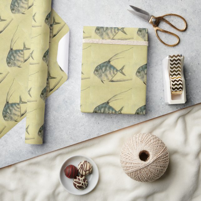 Papier Cadeau Poisson Alectis indicus, Carangue à trois épines v (Artisanat)