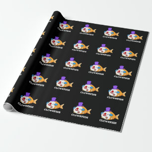 Papier Cadeau Poisson clown Funky Animal Poisson Pun Dark BG