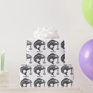 Papier Cadeau Poisson de nom personnalisé