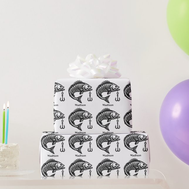 Papier Cadeau Poisson de nom personnalisé (Cadeaux de fête)