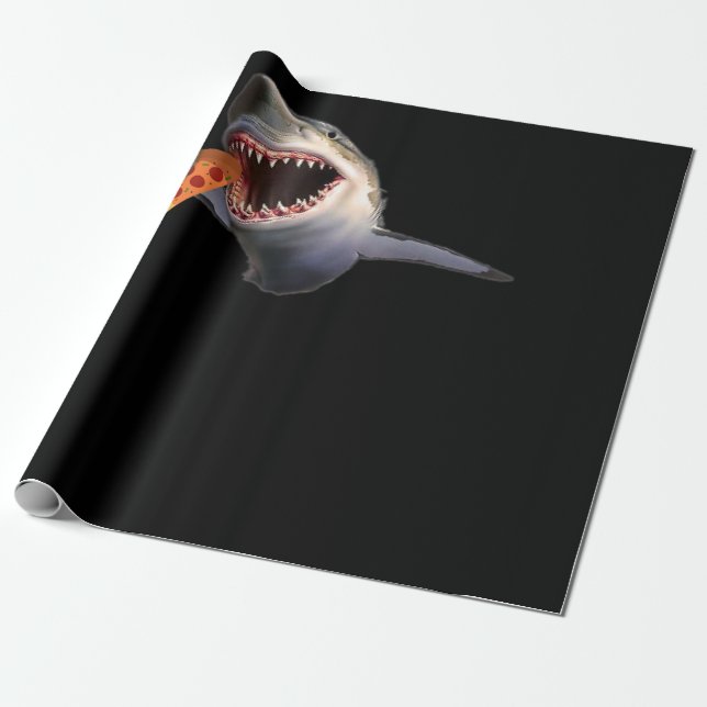 Papier Cadeau Poisson de requin Pizza Amateurs de requins Dons a (Déroulé)
