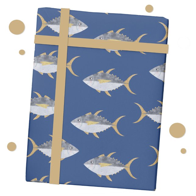 Papier Cadeau Poisson de thon (Tuna fish fun gift wrap paper roll)