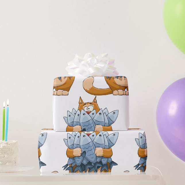 Papier Cadeau Poisson d'élevage de chats (Créateur téléchargé)