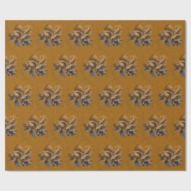 Papier Cadeau Poisson d'or (Plat)