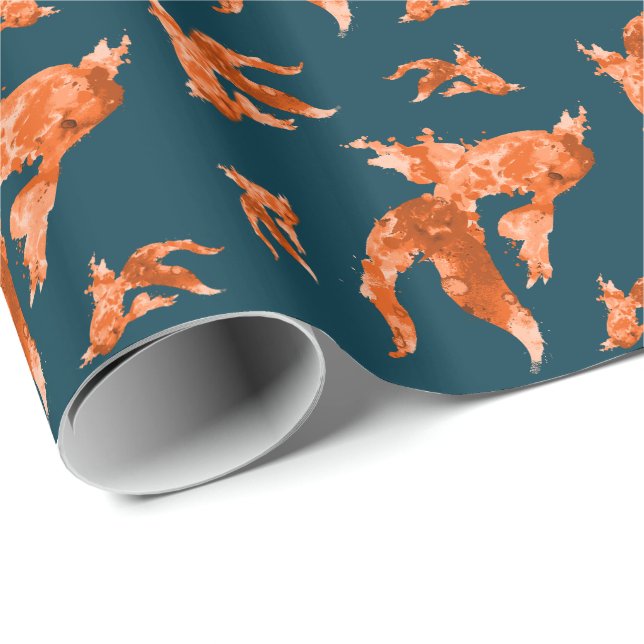 Papier Cadeau poisson doré (Coin rond)