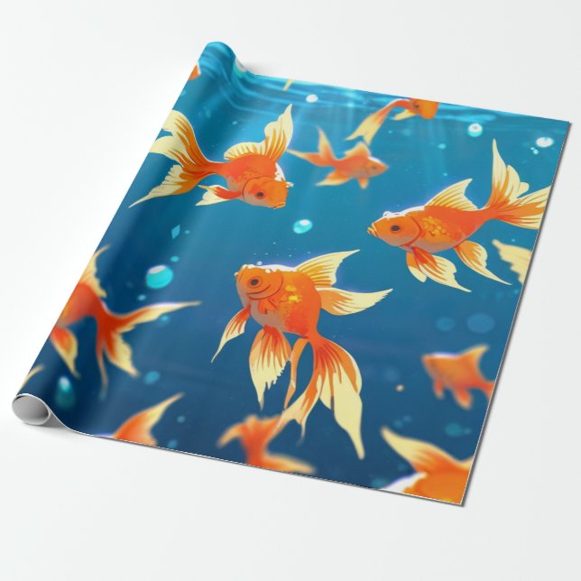 Papier Cadeau Poisson doré (Déroulé)