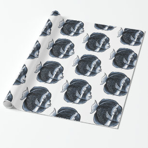Papier Cadeau Poisson mignon Avec Eyelashes Poisson Tropique