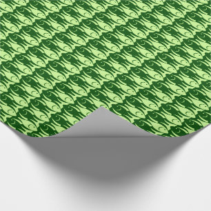Papier Cadeau Poissons, chaux et vert-foncé modernes de la