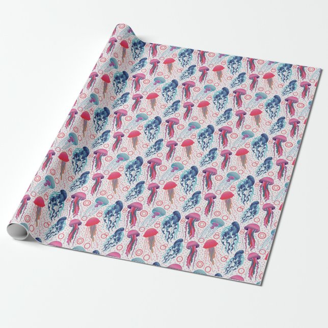 Papier Cadeau Poissons de gelée colorée (Déroulé)