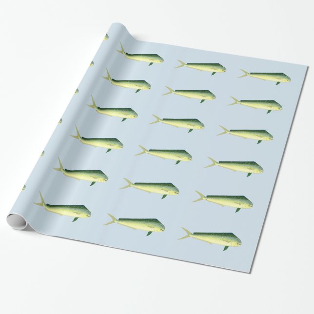 Papier Cadeau Poissons de Mahi Mahi (Déroulé)