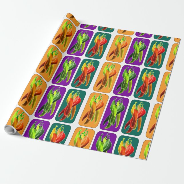 Papier Cadeau Poivre chili (Déroulé)