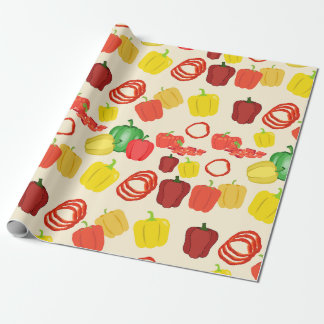 Papier Cadeau Poivron rouge et jaune vibré Veggie Bell