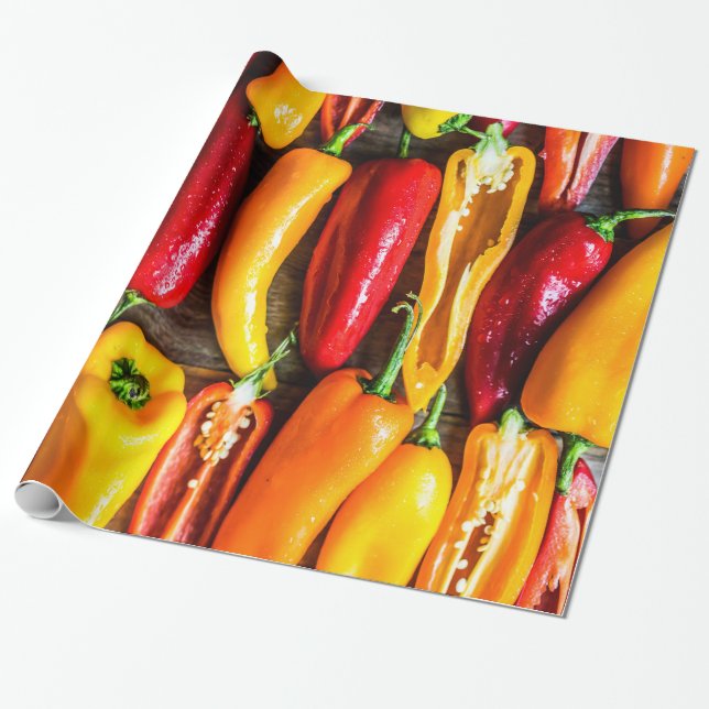 Papier Cadeau Poivrons mûrs de Jalapeno (Déroulé)