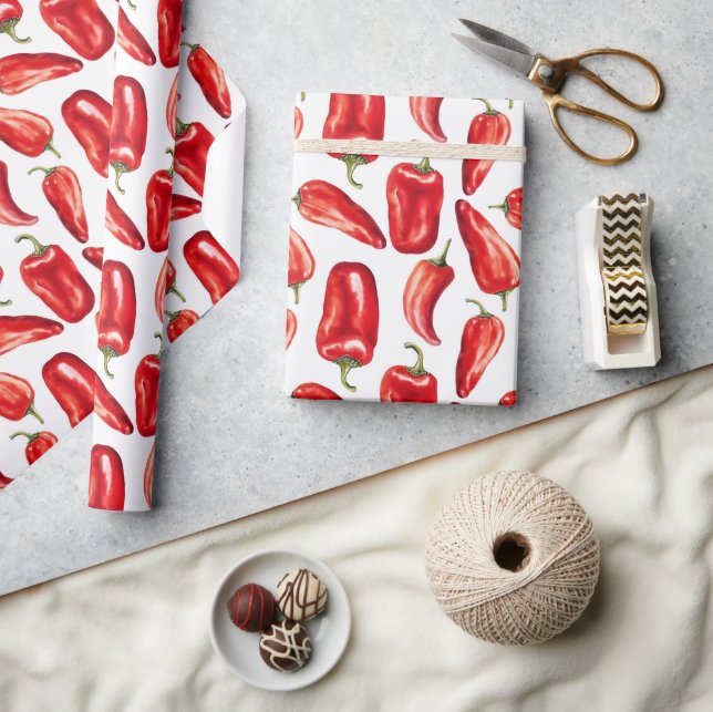 Papier Cadeau Poivrons rouges (Artisanat)