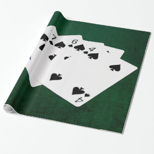 Papier Cadeau Poker Hands - Flush - Spades Suit