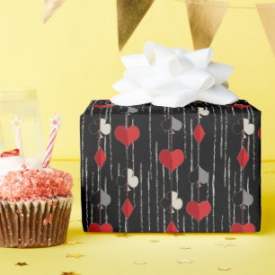 Papier Cadeau Poker jouant aux symboles de carte.