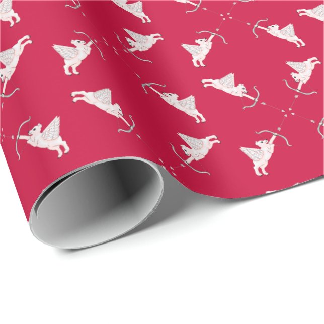 Papier Cadeau Polar Bear Cupids Wrapping Paper (Coin rond)