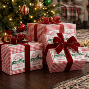 Papier Cadeau Pôle Nord Livraison Spéciale Santa Carreaux