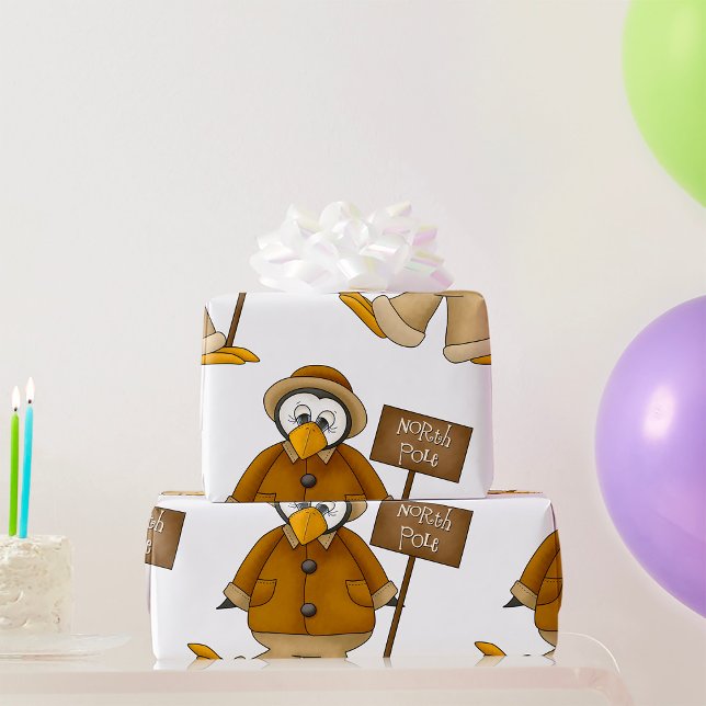 Papier Cadeau Pôle Nord Penguin (Créateur téléchargé)