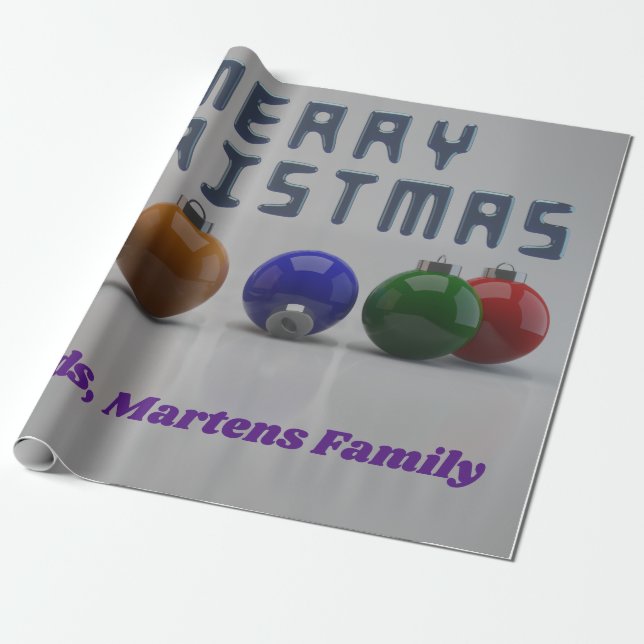 Papier Cadeau Police Bleue Métallurgique Et Ornements Conception (Déroulé)