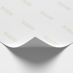Papier Cadeau Police Serif Minimaliste de Couleur Or