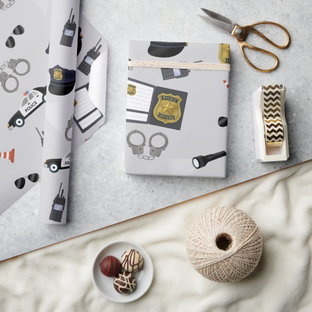 Papier Cadeau Police Themed Policeman Cop Pattern (Artisanat)