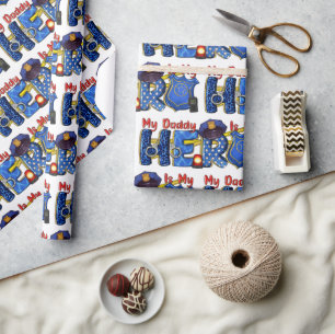 Papier Cadeau Policeman Daddy Hero