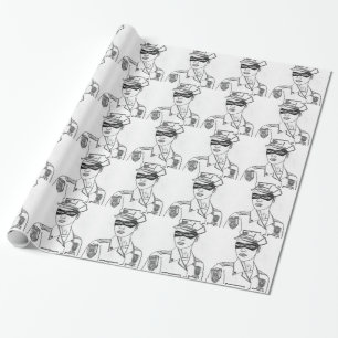 Papier Cadeau Policière superbe