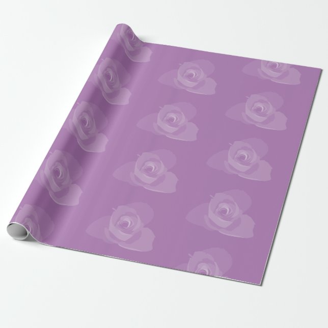 Papier Cadeau Polite Transparent Art moderne Rose blanche (Déroulé)