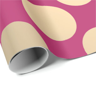 Papier Cadeau Polka Big Dots Foxier Gold Vivif Rose