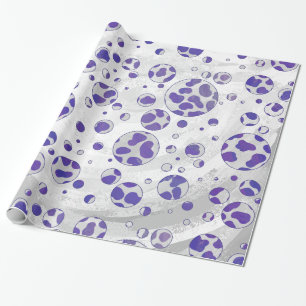 Papier Cadeau Polka blanc et violet dalmate