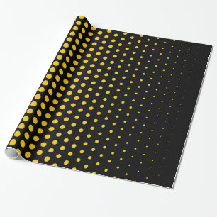 Papier Cadeau Polka de citron profond Point noir moderne