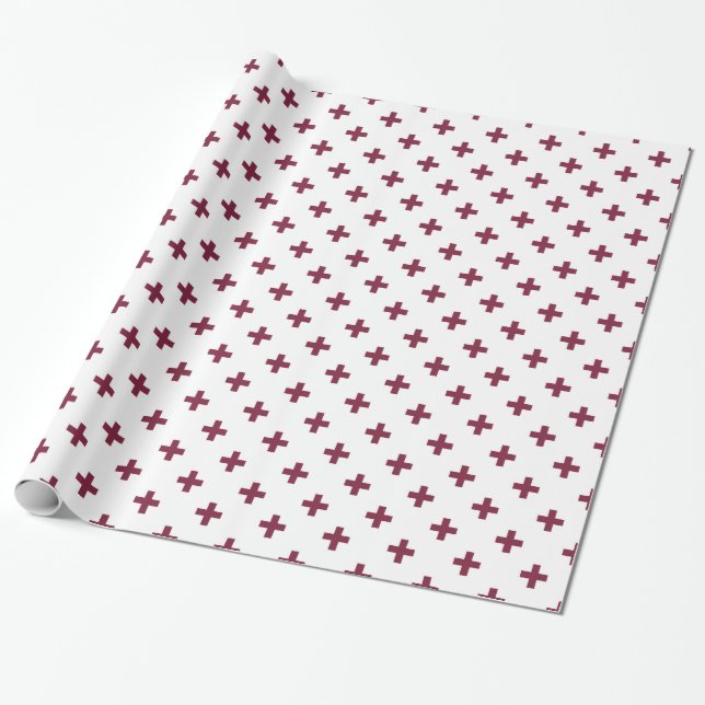 Papier Cadeau Polka de mûre croise sur blanc (Déroulé)
