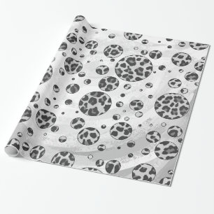 Papier Cadeau Polka Dot Leopard Design noir et blanc