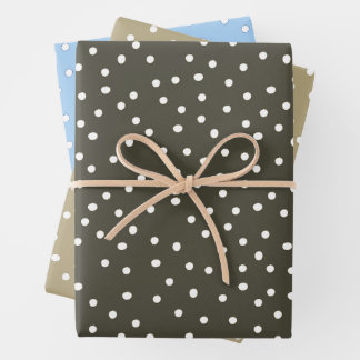 Papier cadeau Polka Dot, Vert fret, Sable, Bleu