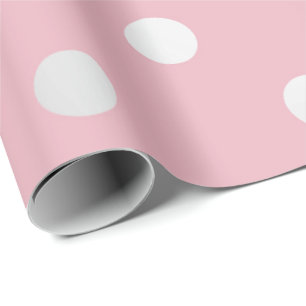 Papier Cadeau Polka Petits Points Rose Poudre Noir Gris Argent