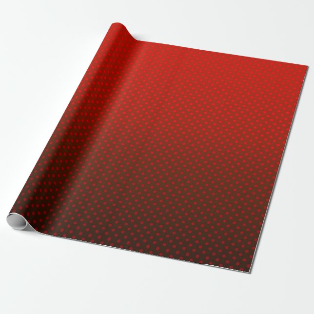 Papier Cadeau Polka point dégradé rouge noir couleurs foncé (Déroulé)
