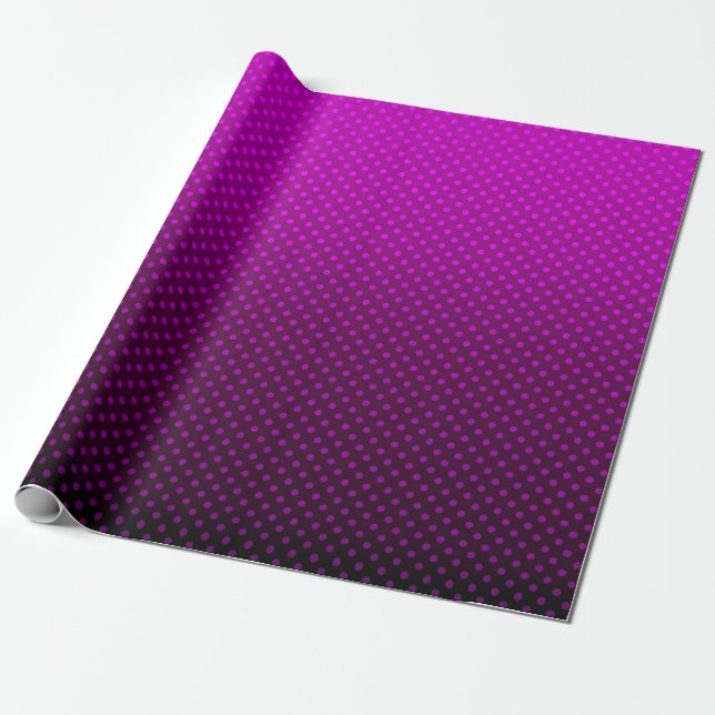 Papier Cadeau Polka point dégradé violet noir couleurs foncé (Déroulé)