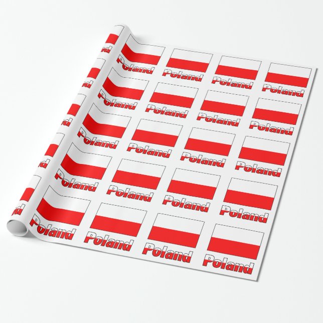 Papier Cadeau Pologne et drapeau polonais (Déroulé)
