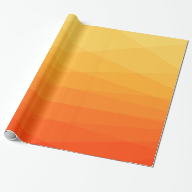 Papier Cadeau Polygonal Orange Et Jaune (Déroulé)