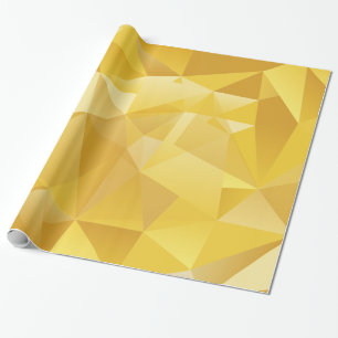 Papier Cadeau Polygone jaune