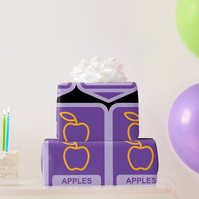 Papier Cadeau Pomme violette Badge Conception Fruit Lover (Créateur téléchargé)