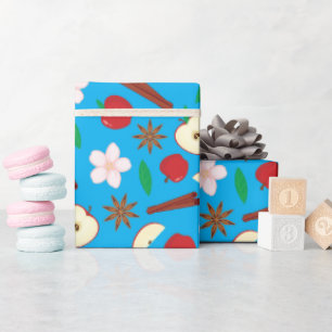 Papier Cadeau Pommes, cannelle, étoile Anise Automne Vibrant san