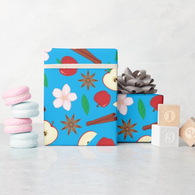Papier Cadeau Pommes, cannelle, étoile Anise Automne Vibrant san (Baby Shower)