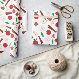 Papier Cadeau Pommes et cannelle sans sourire Action de grâces d