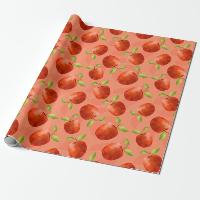 Papier Cadeau Pommes rouges (Déroulé)