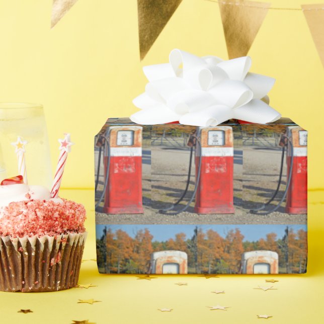 Papier Cadeau Pompe à essence Rusty Retro (Fête d'anniversaire)