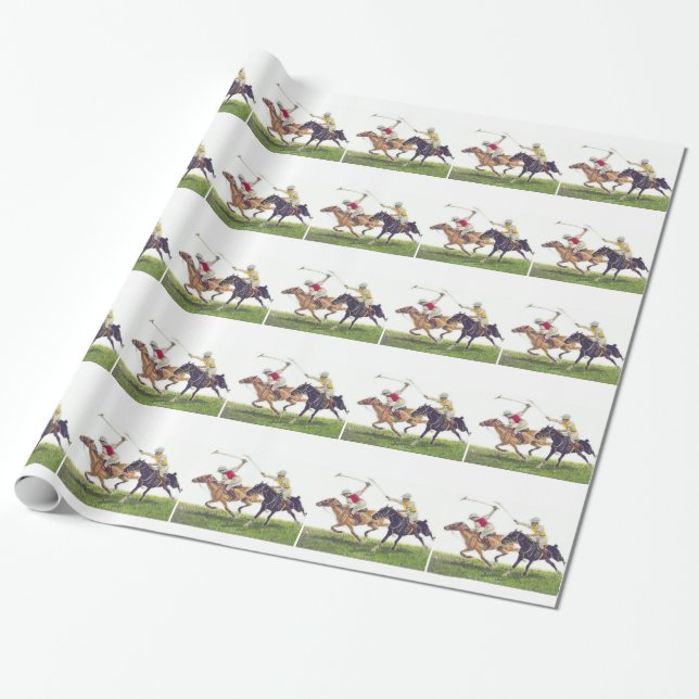 Papier Cadeau Poneys de polo (Déroulé)