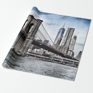 PAPIER CADEAU PONT BROOKLYN EN JOURNÉE